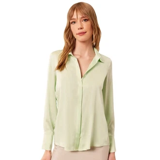 Silk and Cashmere Businesshemd Langarmshirt für Damen Hellgrün/Khaki/Grün Silk and Cashmere Businesshemd Langarmshirt für Damen Hellgrün/Khaki/Grün