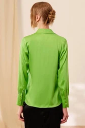 Silk and Cashmere Businesshemd Langarmshirt für Damen Grün/Neonfarben
