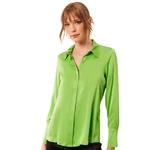 Silk and Cashmere Businesshemd Langarmshirt für Damen Grün/Neonfarben