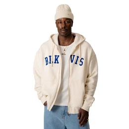 Kapuzenplschjacke Big Script Zip Hoodie, natur