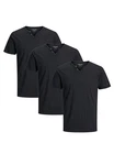 Jack & Jones T-Shirt 3er Pack Split Grau/Dunkelgrau/Dunkelblau/Schwarz