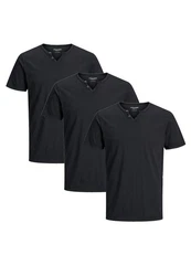 Jack & Jones T-Shirt 3er Pack Split Grau/Dunkelgrau/Dunkelblau/Schwarz