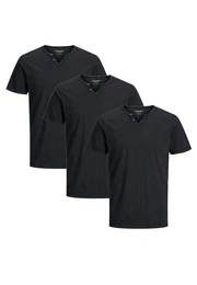 T-Shirt 3er Pack Split (Spar-Set, 3-tlg) T-Shirt - Baumwolle - Atmungsaktiv - Aus hochwertigem Slub-Gewebe