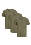 Jack & Jones T-Shirt 3er Pack Split Dunkelgrün/Khaki