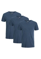 Jack & Jones T-Shirt 3er Pack Split Dunkelblau/Blau/Hellblau