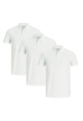 Jack & Jones Poloshirt 3er Pack Basic Weiß/Grau/Hellgrau