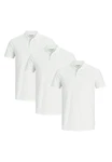 Jack & Jones Poloshirt 3er Pack Basic Weiß/Grau/Hellgrau