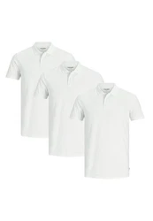 Jack & Jones Poloshirt 3er Pack Basic Weiß/Grau/Hellgrau