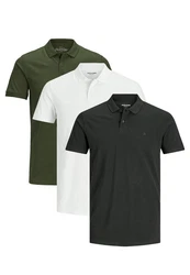 Jack & Jones Poloshirt 3er Pack Basic Dunkelgrün/Grün/Khaki