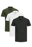 Jack & Jones Poloshirt 3er Pack Basic Dunkelgrün/Grün/Khaki