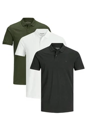 Jack & Jones Poloshirt 3er Pack Basic Dunkelgrün/Grün/Khaki