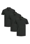 Jack & Jones Poloshirt 3er Pack Basic Grau/Dunkelgrau/Dunkelgrün/Grün