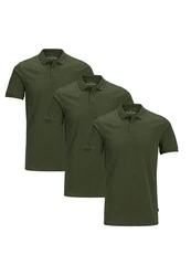Jack & Jones Poloshirt 3er Pack Basic Dunkelgrün/Grün