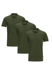 Jack & Jones Poloshirt 3er Pack Basic Dunkelgrün/Grün