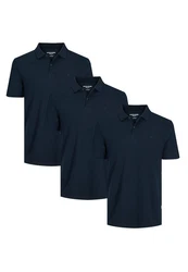 Jack & Jones Poloshirt 3er Pack Basic Dunkelblau/Blau