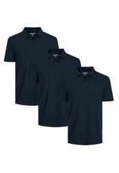 Jack & Jones Poloshirt 3er Pack Basic Dunkelblau/Blau