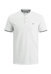 JACK & JONES Herren Polo T-Shirt Pique Hemd JJEPAULOS Weiß
