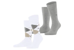 Burlington Kurzsocken Herren Socken Everyday 2-Pack Grau/Weiß