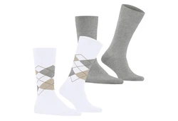 Burlington Kurzsocken Herren Socken Everyday 2-Pack Grau/Weiß