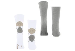 Burlington Kurzsocken Herren Socken Everyday 2-Pack Grau/Weiß