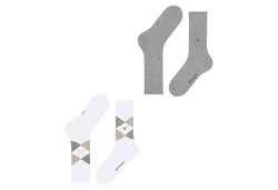 Burlington Kurzsocken Herren Socken Everyday 2-Pack Grau/Weiß