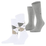 Burlington Kurzsocken Herren Socken Everyday 2-Pack Grau/Weiß