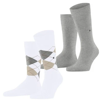 Burlington Kurzsocken Herren Socken Everyday 2-Pack Grau/Weiß