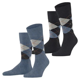 Kurzsocken Herren Socken, 2er Pack - Argyle, Clip, One Size, (Packung, 2er Pack)