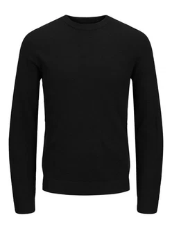 Jack & Jones Strickpullover JJBRADY KNIT CREW NECK Schwarz