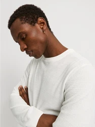 Jack & Jones Strickpullover JJBRADY KNIT CREW NECK naturweiß