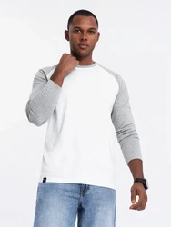 OMBRE Langarmshirt mit kontrastierenden Raglanärmeln Schwarz/Weiß/Grau/Creme
