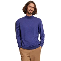 Sweater Halber Rollkragenpullover Herren, 85% Seide, 15% Kaschmir, S-2XL