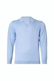 Silk and Cashmere Langarm-Poloshirt Herren 