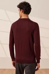 Silk and Cashmere Langarm-Poloshirt Herren Dunkelrot/Bordeaux/Rot