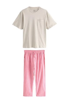 Next Pyjama Schlafanzugset aus Webstoff Rosa/Beige Next Pyjama Schlafanzugset aus Webstoff Rosa/Beige