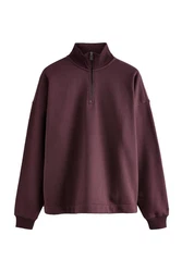 Next Sweater EDIT Troyer-Sweatshirt Dunkelrot/Bordeaux/Lila