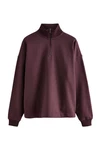 Next Sweater EDIT Troyer-Sweatshirt Dunkelrot/Bordeaux/Lila