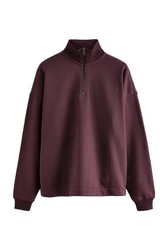 Next Sweater EDIT Troyer-Sweatshirt Dunkelrot/Bordeaux/Lila