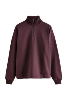 Next Sweater EDIT Troyer-Sweatshirt Dunkelrot/Bordeaux/Lila