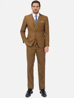Allthemen Anzug Slim Fit Herrenanzug Business Khaki/Braun/Dunkelgrün