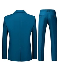 Allthemen Anzug Set Slim Fit ein Knopf Anzug für Hochzeit und Business Türkis/Blau/Dunkelblau