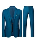 Allthemen Anzug Set Slim Fit ein Knopf Anzug für Hochzeit und Business Türkis/Blau/Dunkelblau