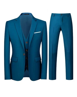 Allthemen Anzug Set Slim Fit ein Knopf Anzug für Hochzeit und Business Türkis/Blau/Dunkelblau Allthemen Anzug Set Slim Fit ein Knopf Anzug für Hochzeit und Business Türkis/Blau/Dunkelblau