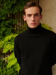 GOBI Cashmere Rollkragenpullover Basic Schwarz/Dunkelgrau/Grau