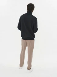 GOBI Cashmere Rollkragenpullover Basic Schwarz/Dunkelgrau/Grau