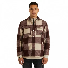 CHASIN' Henleyshirt Porter Boucle, rot