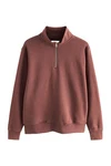 Next Jersey-Sweatshirt mit Reißverschlusskragen Braun/Dunkelrot/Rot/Bordeaux