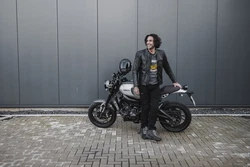 Bogotto Motorradjacke Frisco Schwarz/Grau/Dunkelgrau/Dunkelgrün