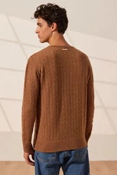 Silk and Cashmere Sweater Herrenpullover Braun/Beige/Orange
