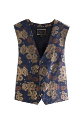 Next Frackweste Regular Fit Weste für besondere Anlässe Hellblau/Blau/Beige/Dunkelblau
